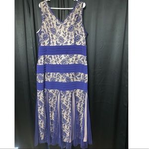 Candalite Woman’s Navy & Nude Lace Gown